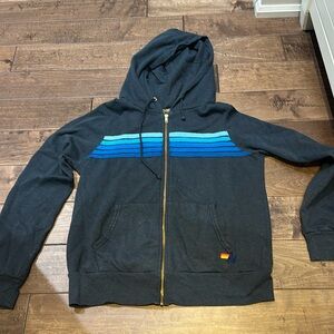 Aviator nation Black Hoodie with blue strips